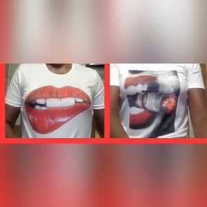 NWOT Women's Red Lips Fashion Print Tops 2 for $22 Size Medium and Large